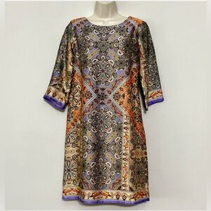 Vintage Bethany Women’s Dress size 8‎ Silky Paisley Shift Boho Classic Y2K (D10)